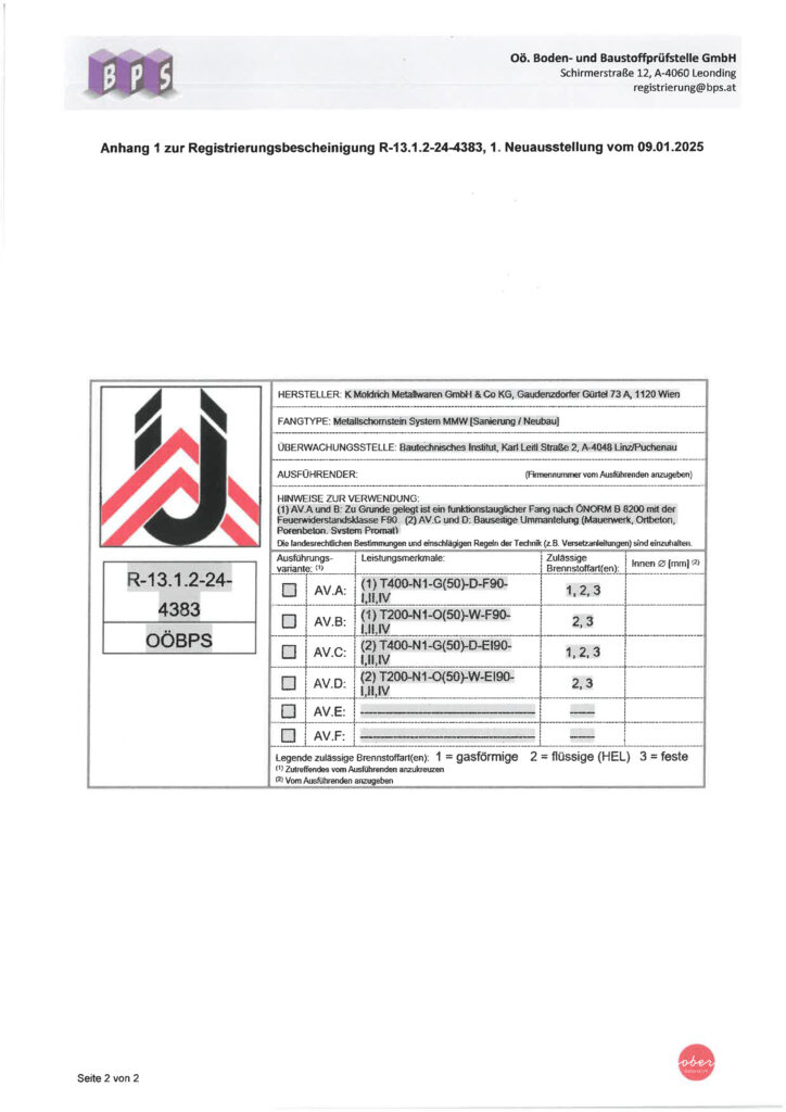 Cover page of a document featuring a large red–black–white geometric logo on the left, a text-dense table on the right, and a small red circular stamp in the bottom-right corner.